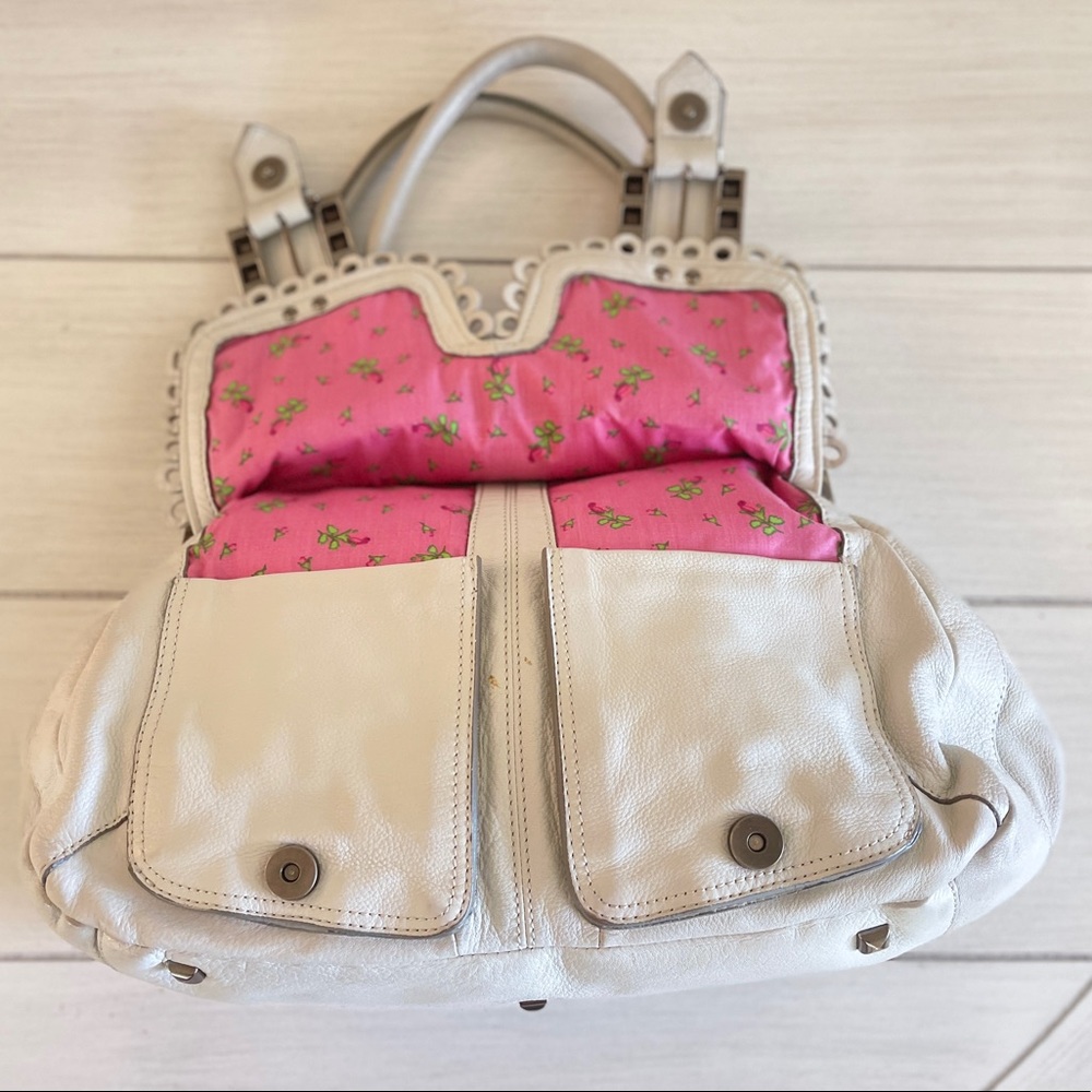 Betsy Johnson Genuine Leather with Studded Buckles Front Pockets Shoulder Bag 🔥 - Picture 9 of 17